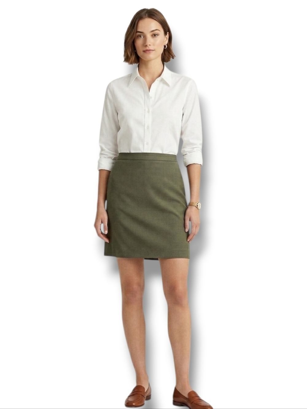 Banana Republic Wool Pencil Skirt Women’s Military Back Slit Workwear size 12
